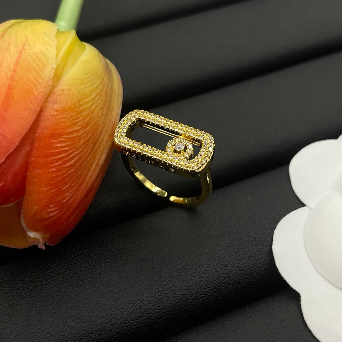 Messika Black Accent Signet ring in Gold Tone, main view