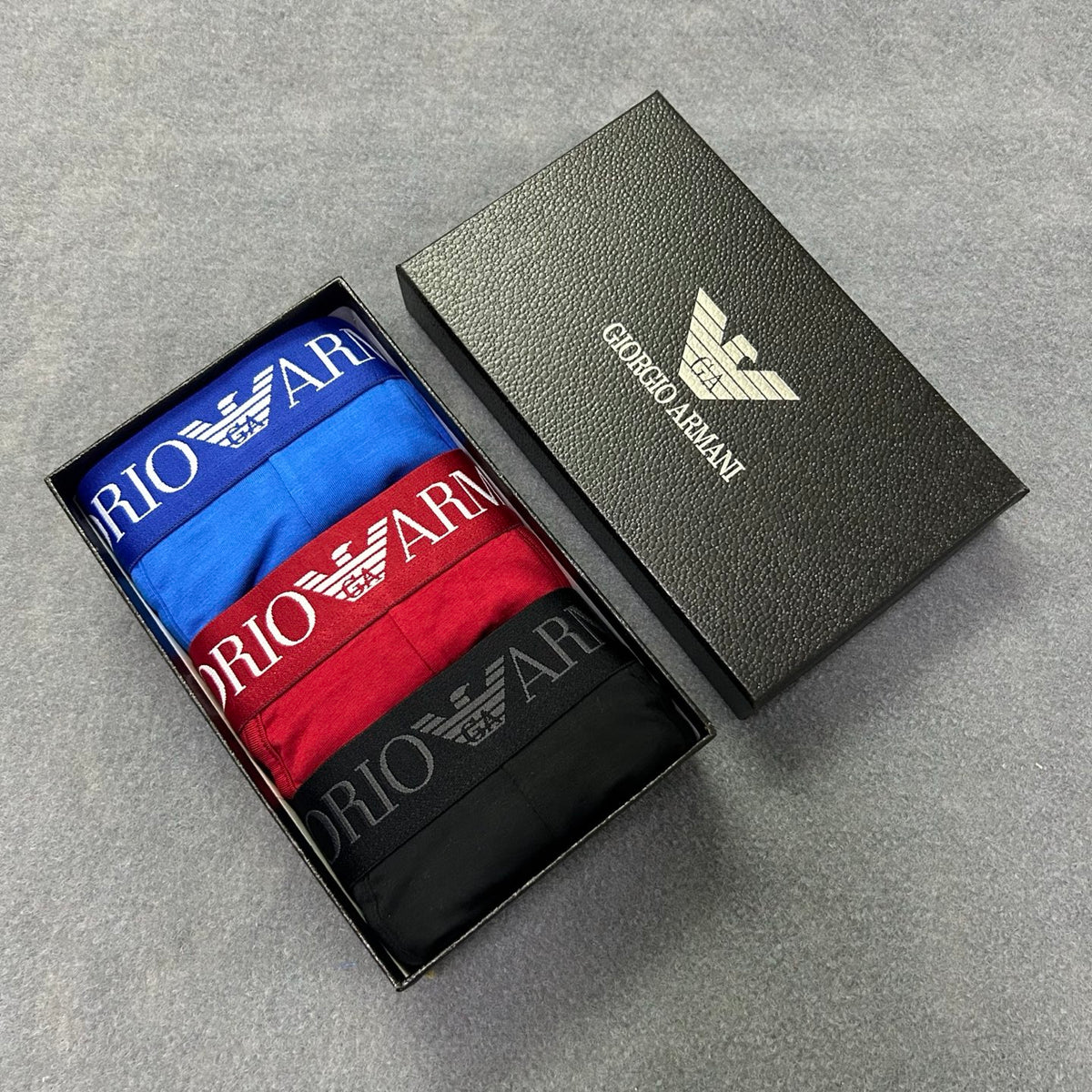 Emporio Armani Red Navy Black Waist Bands Boxer Briefs, image 16