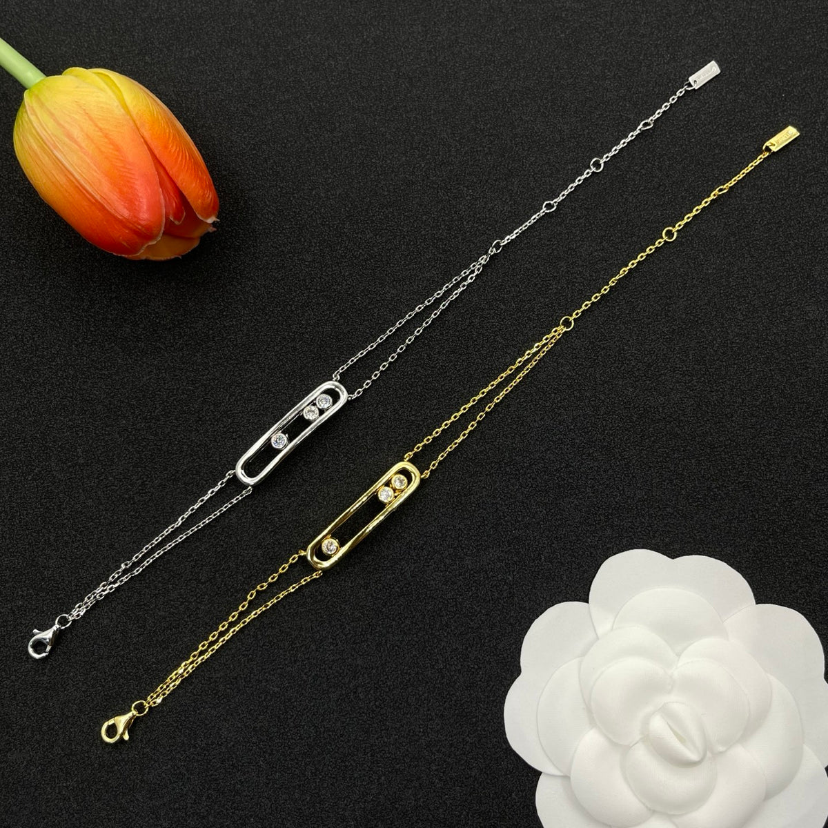 Messika White Accent Link bracelet in Gold Tone, detail view 7