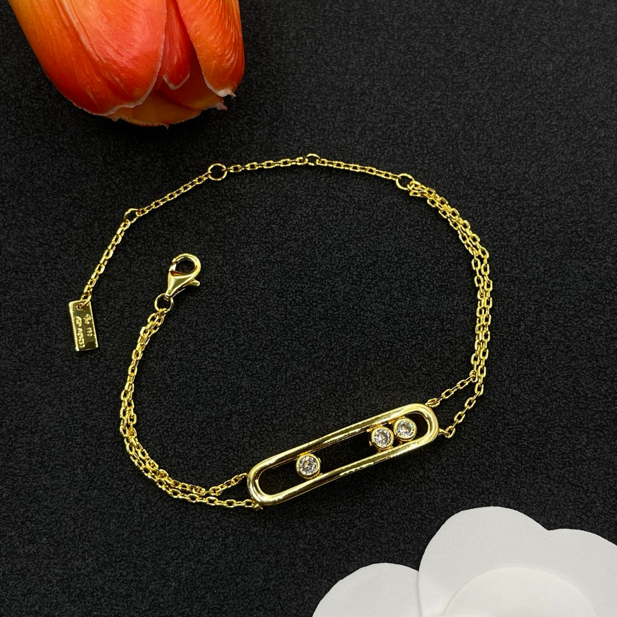Messika White Accent Link bracelet in Gold Tone, main view