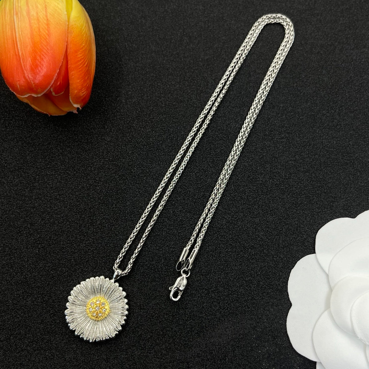 Buccellati sunburst pendant necklace in Silver Tone, detail view 11