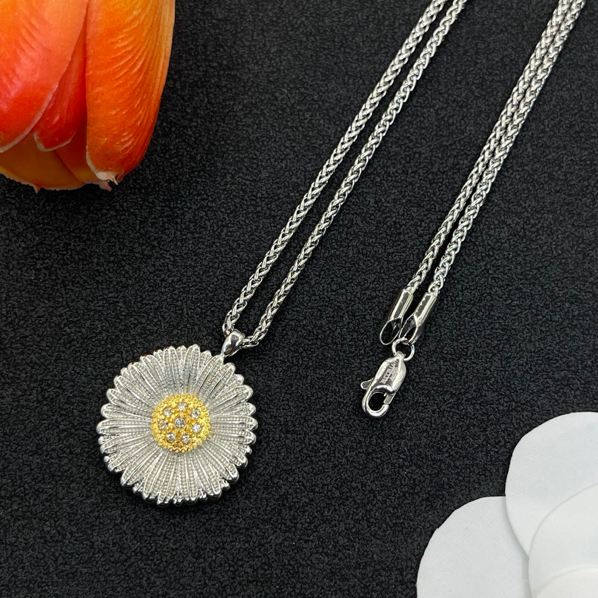 Buccellati sunburst pendant necklace in Silver Tone, detail view 12
