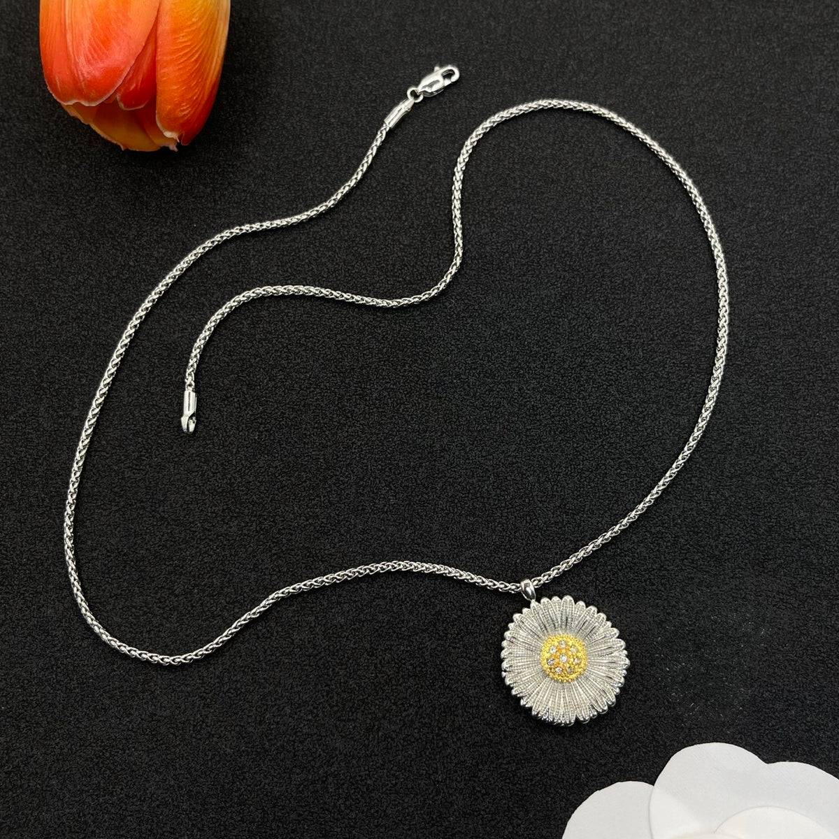 Buccellati sunburst pendant necklace in Silver Tone, detail view 13