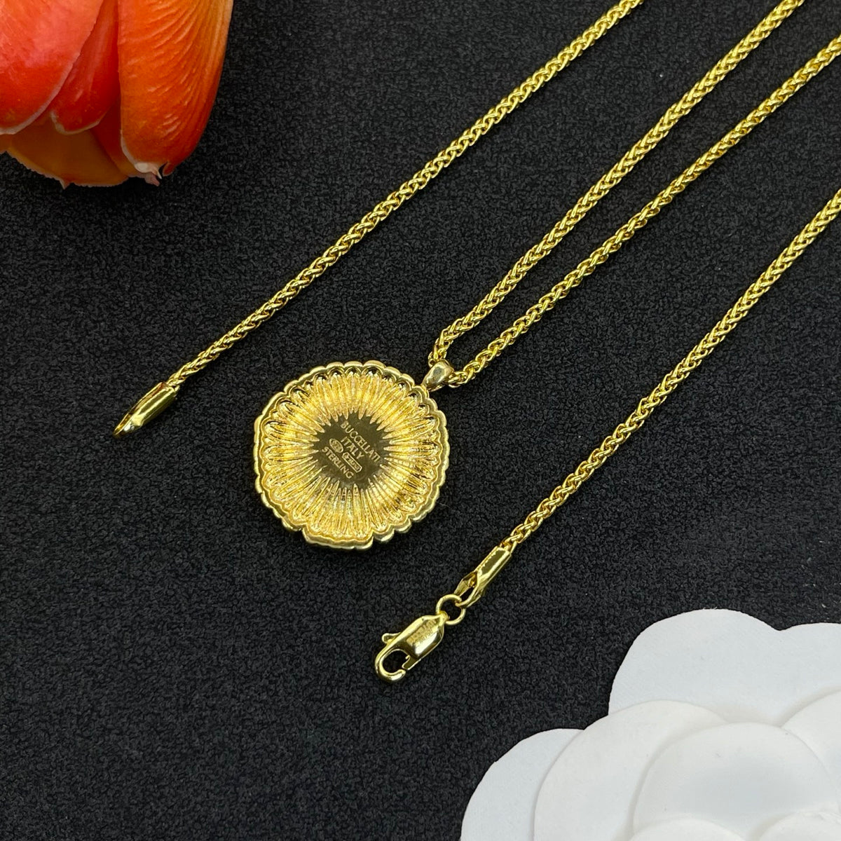 Buccellati sunburst pendant necklace in Gold Tone, detail view 7
