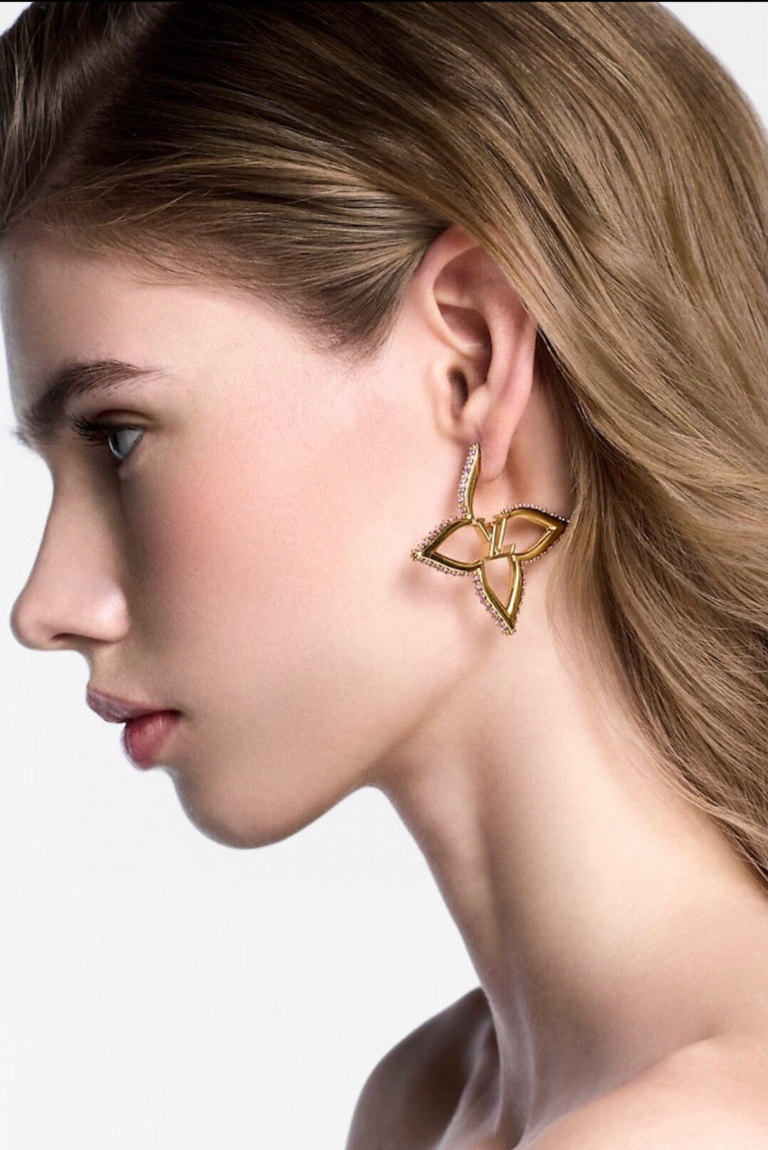 Louis Vuitton Crystal Gold-Tone Stud Earrings – Style 02 - image 5