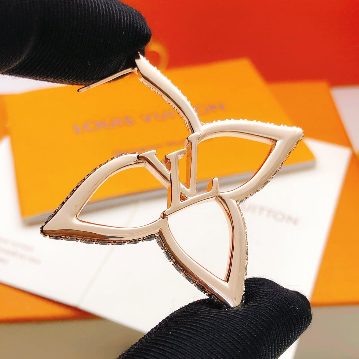 Louis Vuitton Crystal Gold-Tone Stud Earrings – Style 02 - image 6