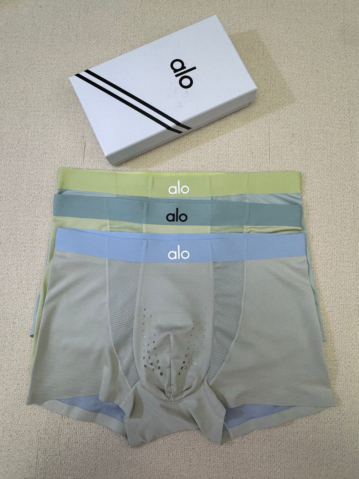 Alo Grey Green Blue Lime Waist Boxer Briefs, image 3
