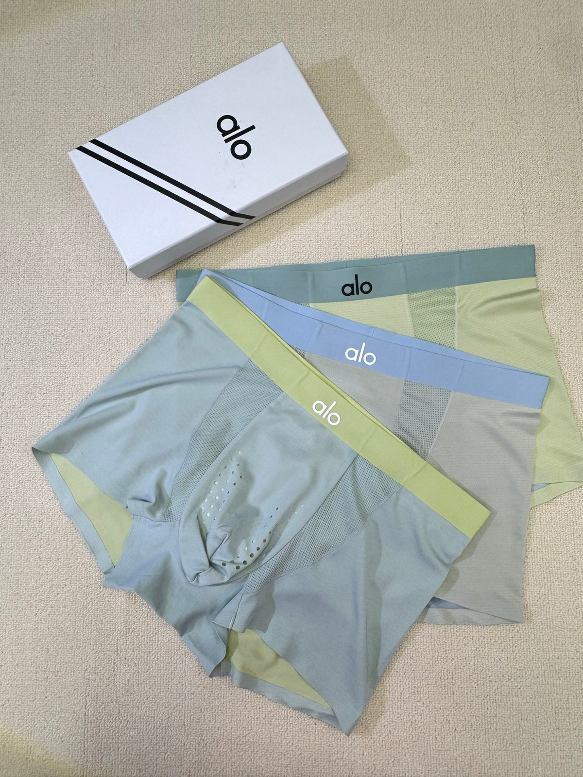 Alo Grey Green Blue Lime Waist Boxer Briefs, image 2