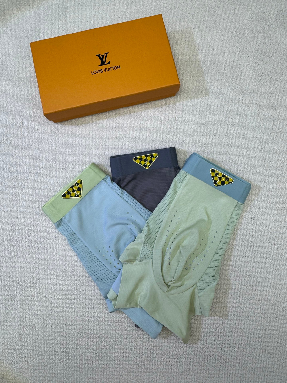 Louis Vuitton Grey Blue Lime Waist Emblems Boxer Briefs, image 4