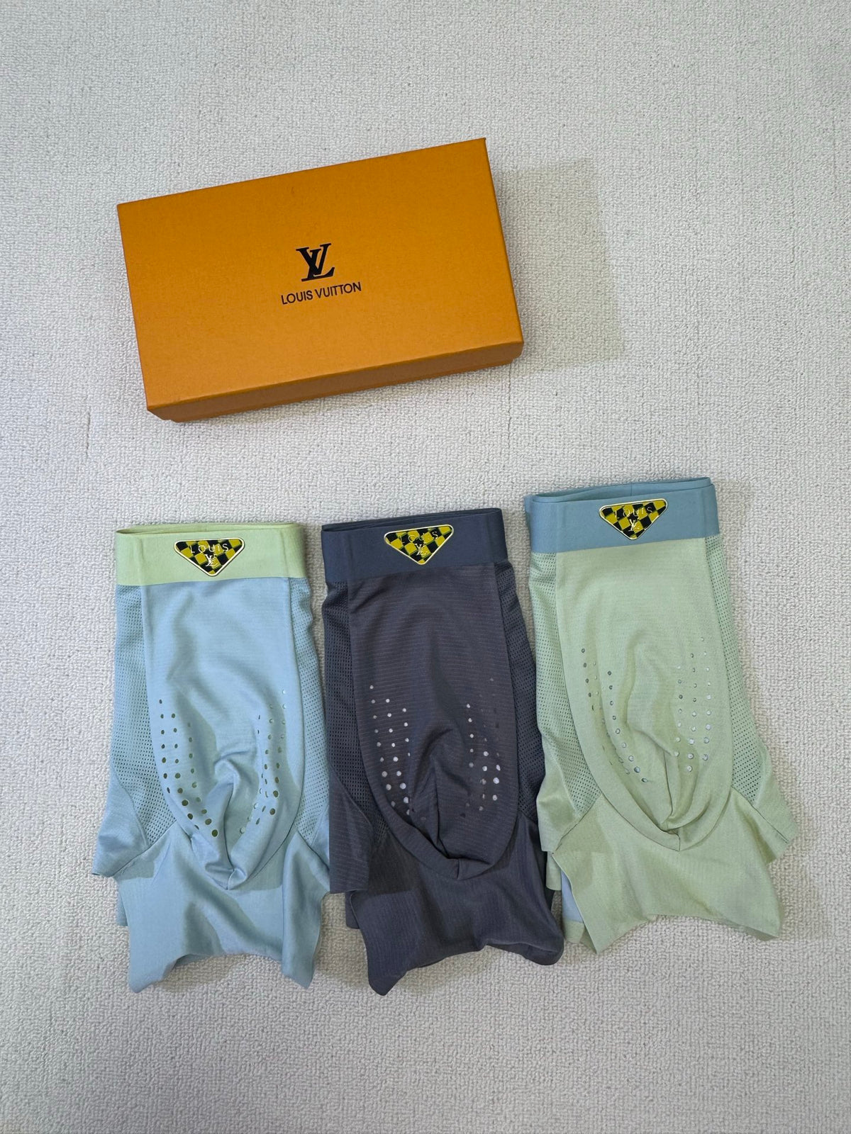 Louis Vuitton Grey Blue Lime Waist Emblems Boxer Briefs, image 5