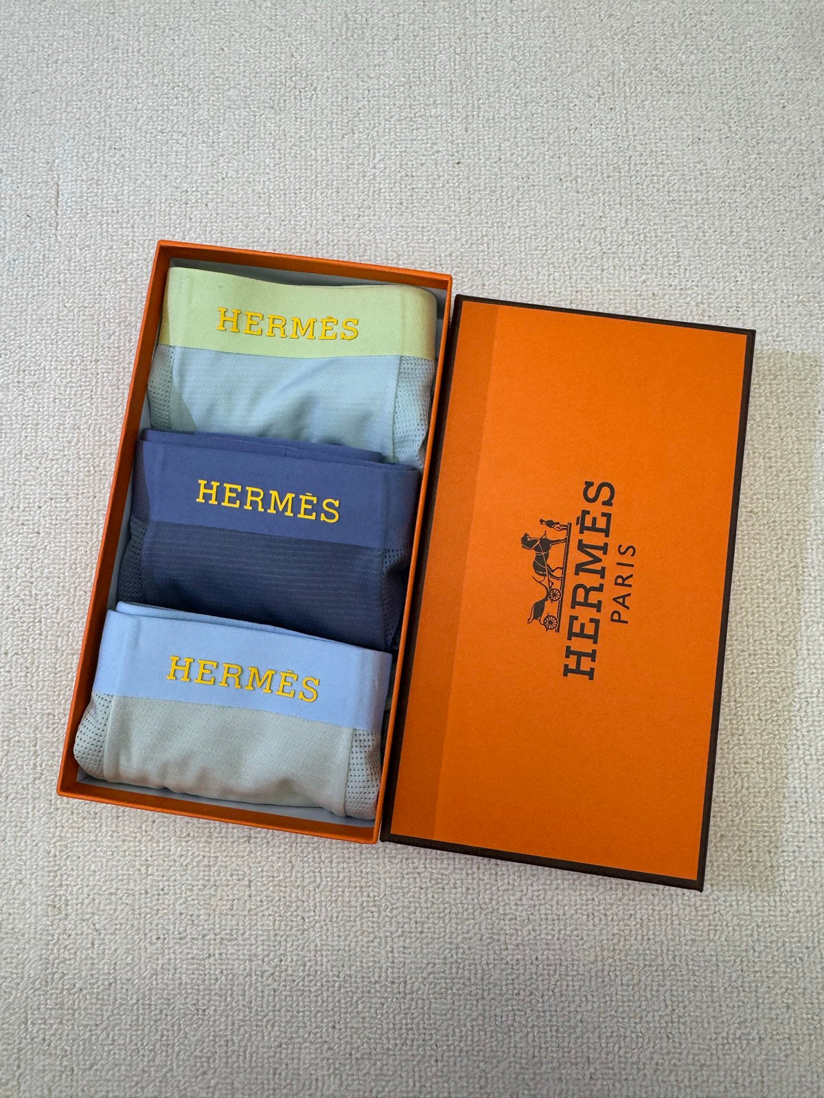 Hermès Blue Green Lilac Bright Waist Bands Boxer Briefs, image 6