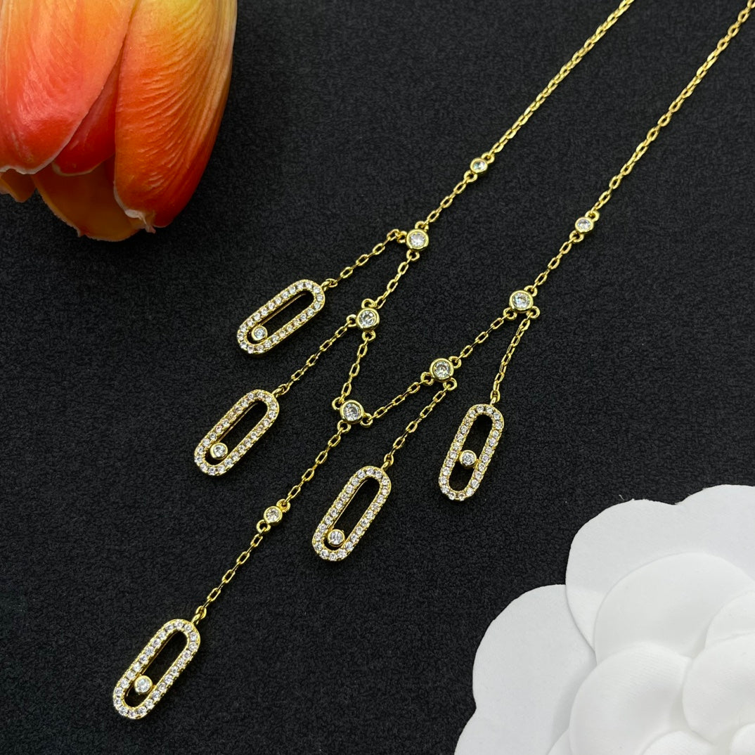 Messika Five-Link Drop necklace in Gold Tone, detail view 12