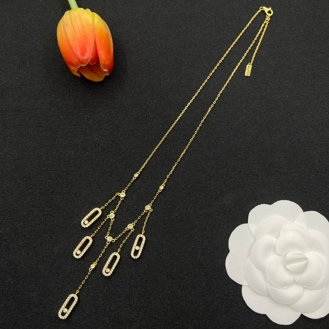 Messika Five-Link Drop necklace in Gold Tone, detail view 11