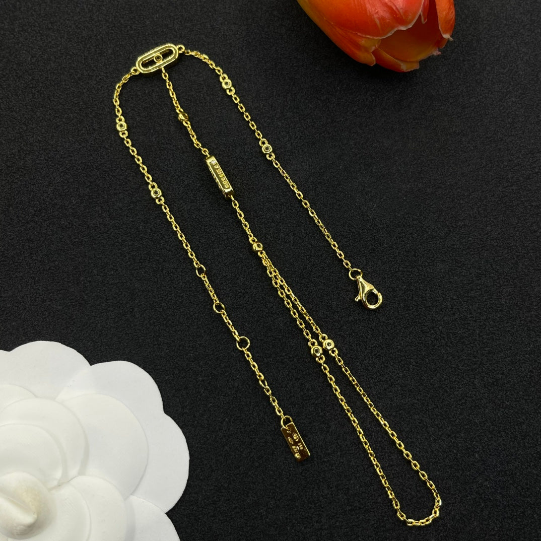 Messika Open Link Lariat necklace in Gold Tone, detail view 13