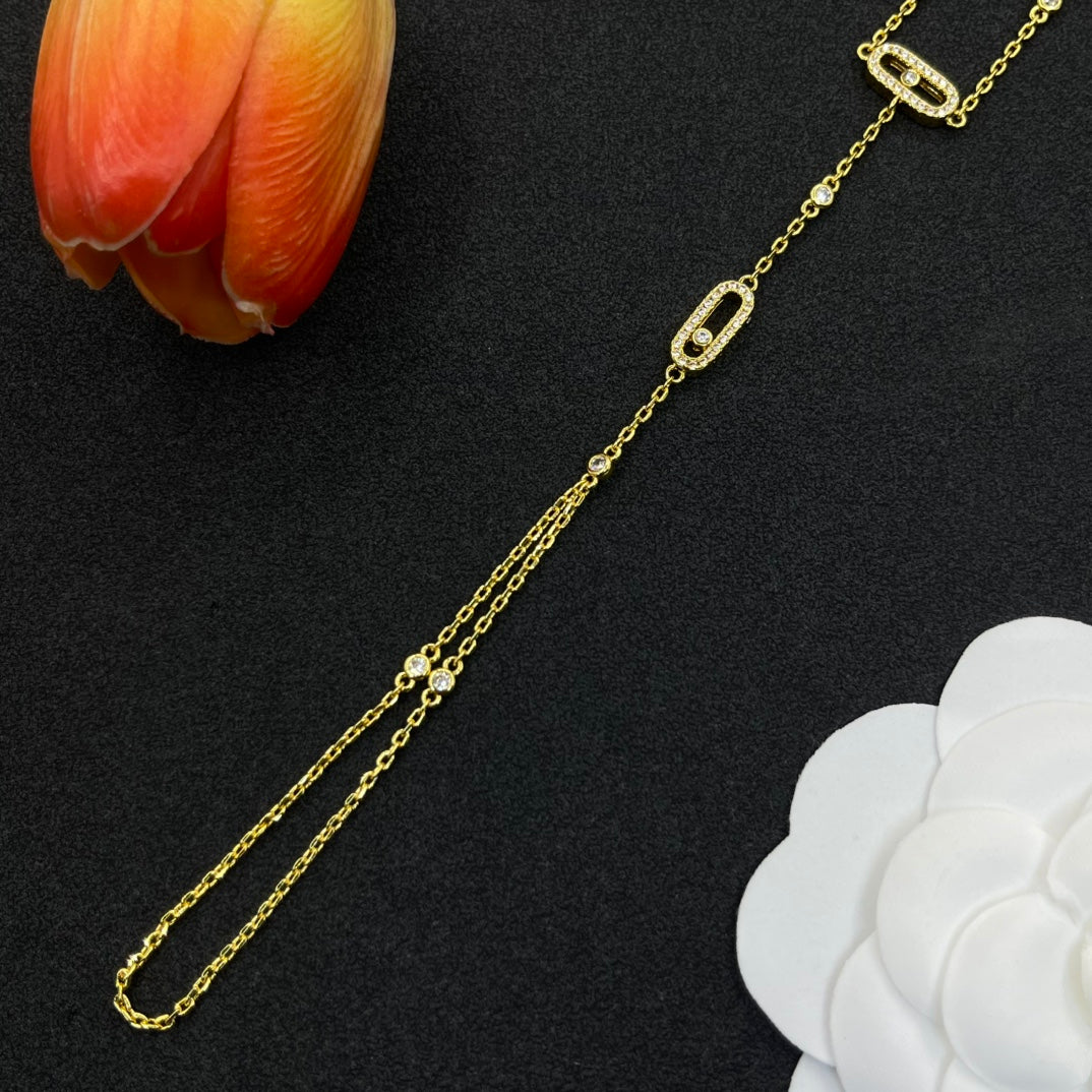 Messika Open Link Lariat necklace in Gold Tone, detail view 11