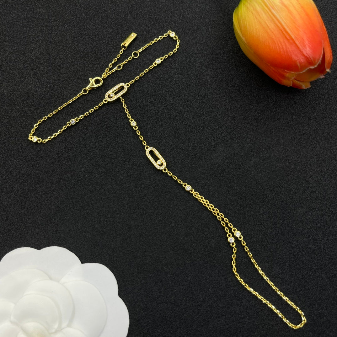 Messika Open Link Lariat necklace in Gold Tone, detail view 12