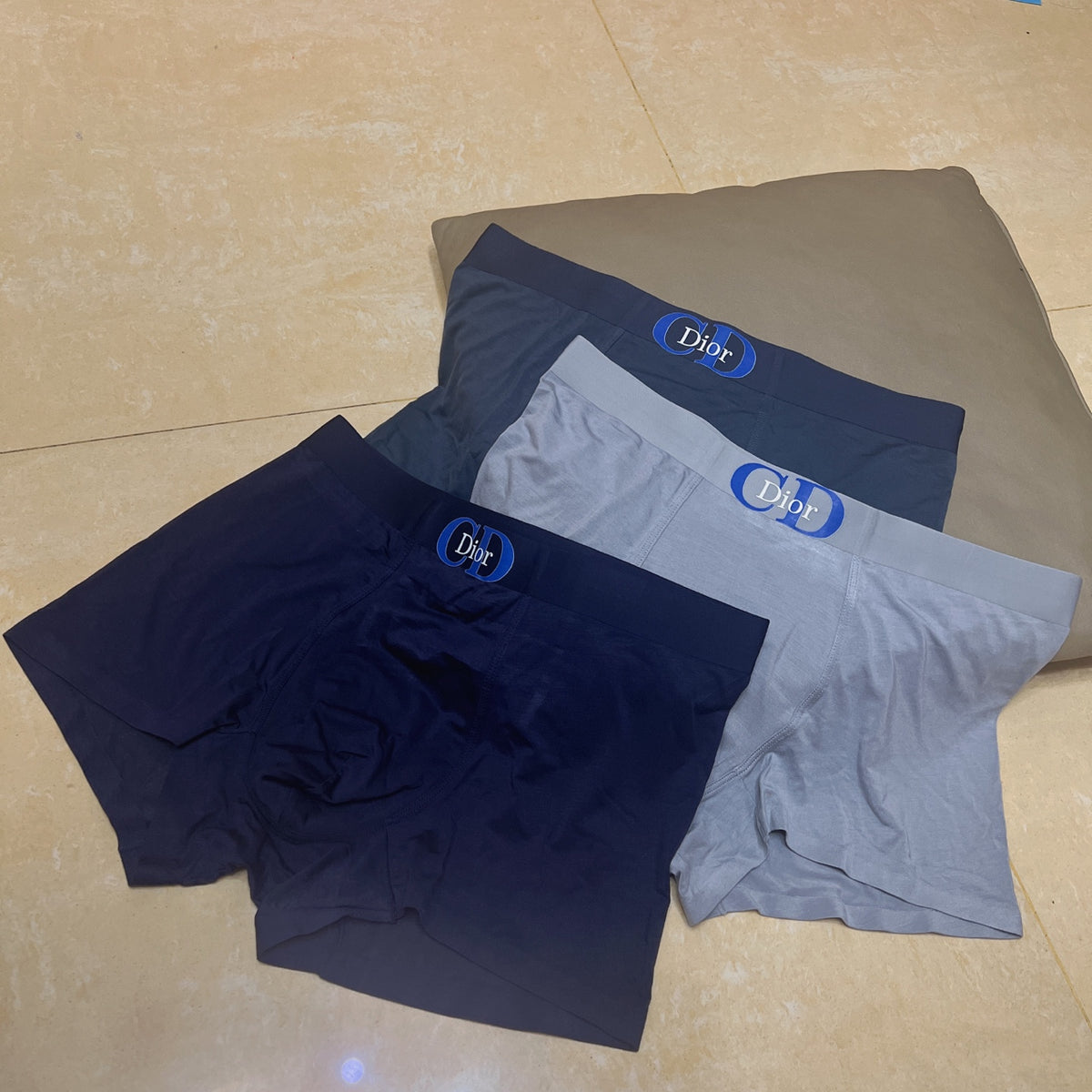Dior Navy Tonal Large Flower Boxer Briefs, image 4