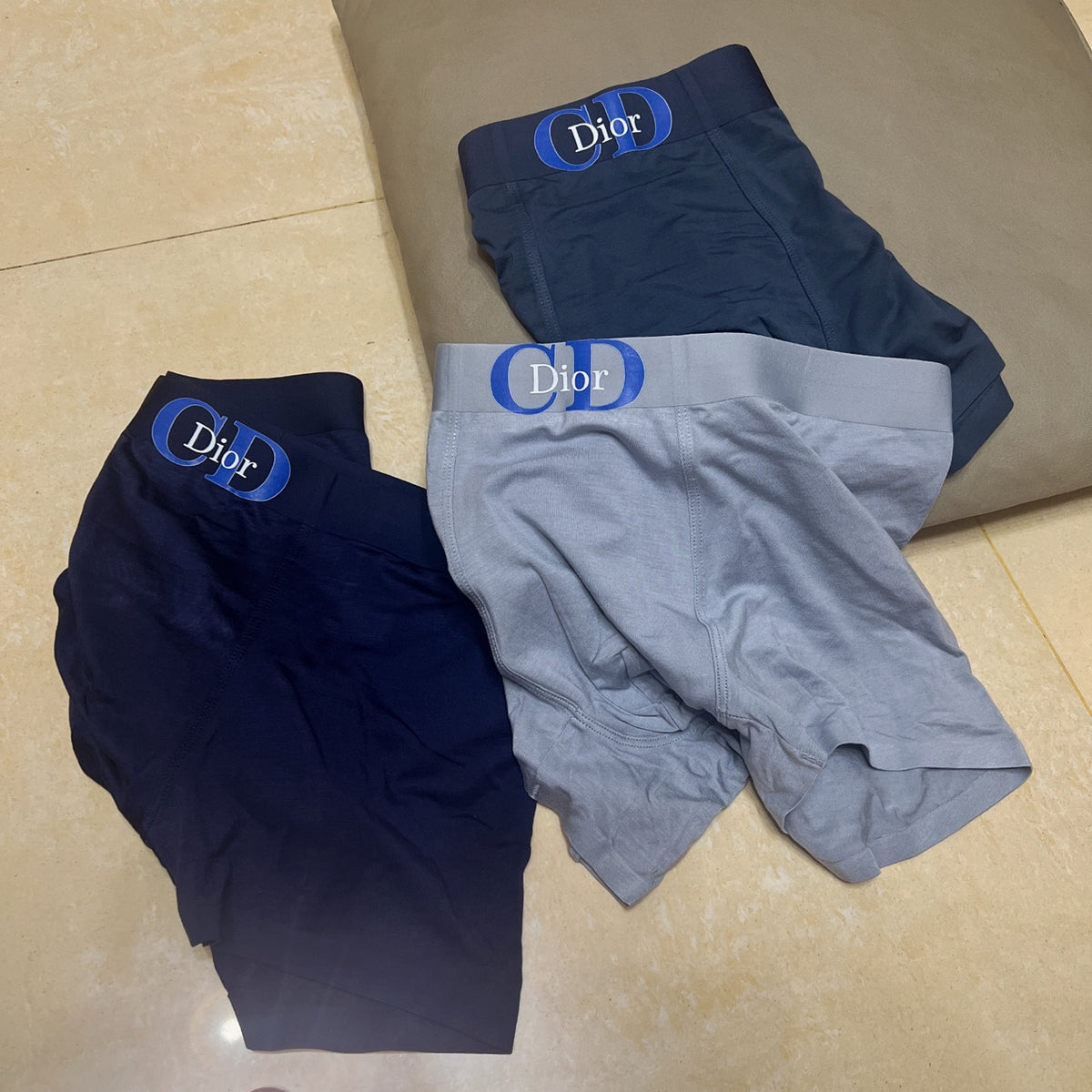 Dior Navy Tonal Large Flower Boxer Briefs, image 5