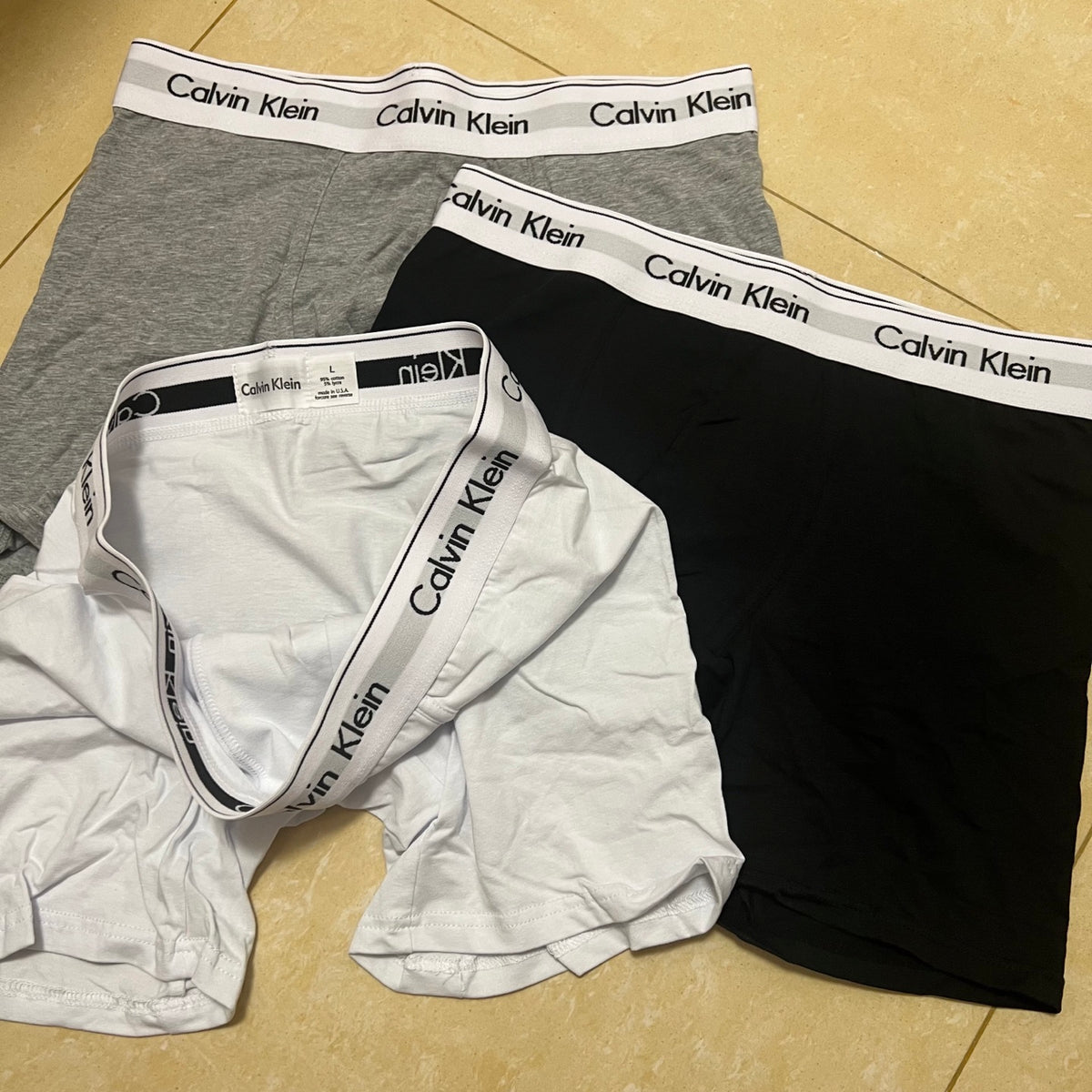 Calvin Klein Black White Waistband Long-Leg Boxer Briefs, image 5