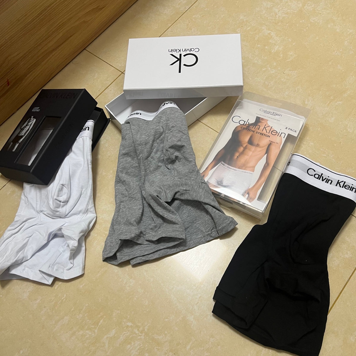 Calvin Klein Black White Waistband Long-Leg Boxer Briefs, image 6