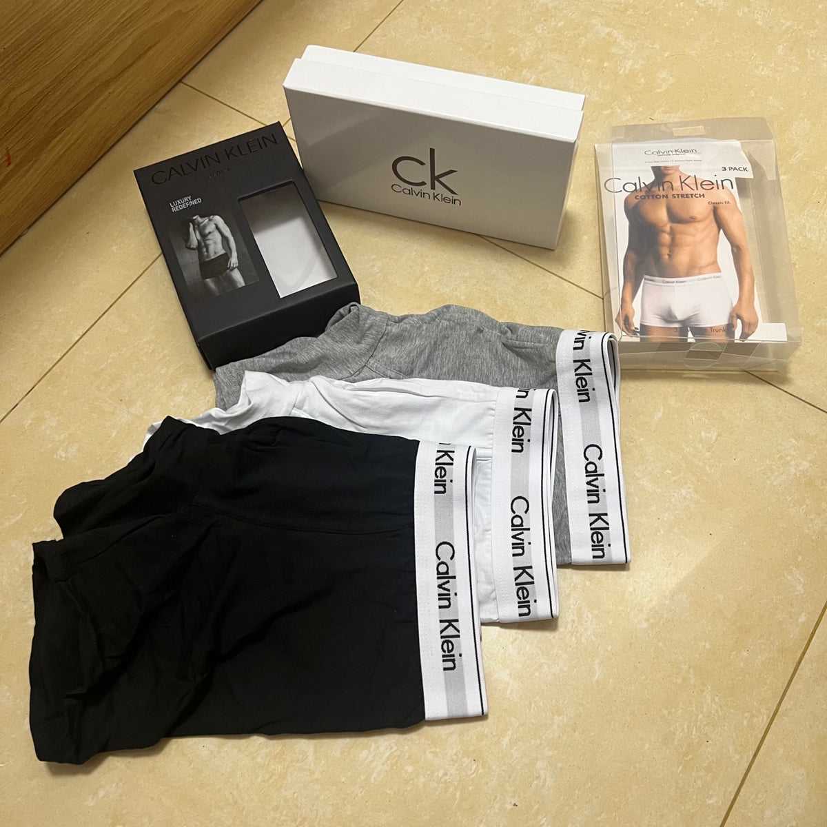 Calvin Klein Black White Waistband Long-Leg Boxer Briefs, image 7