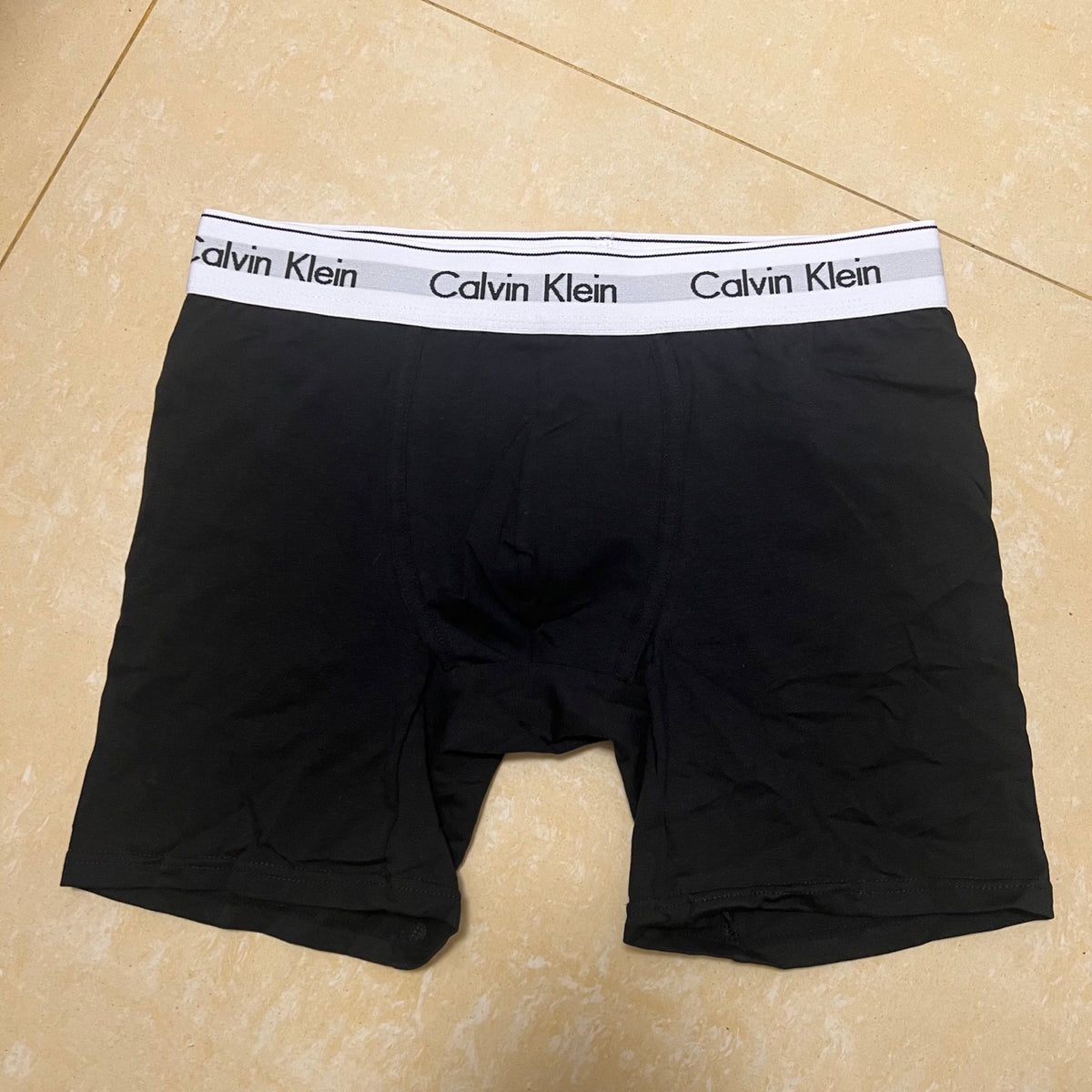 Calvin Klein Black White Waistband Long-Leg Boxer Briefs, image 1