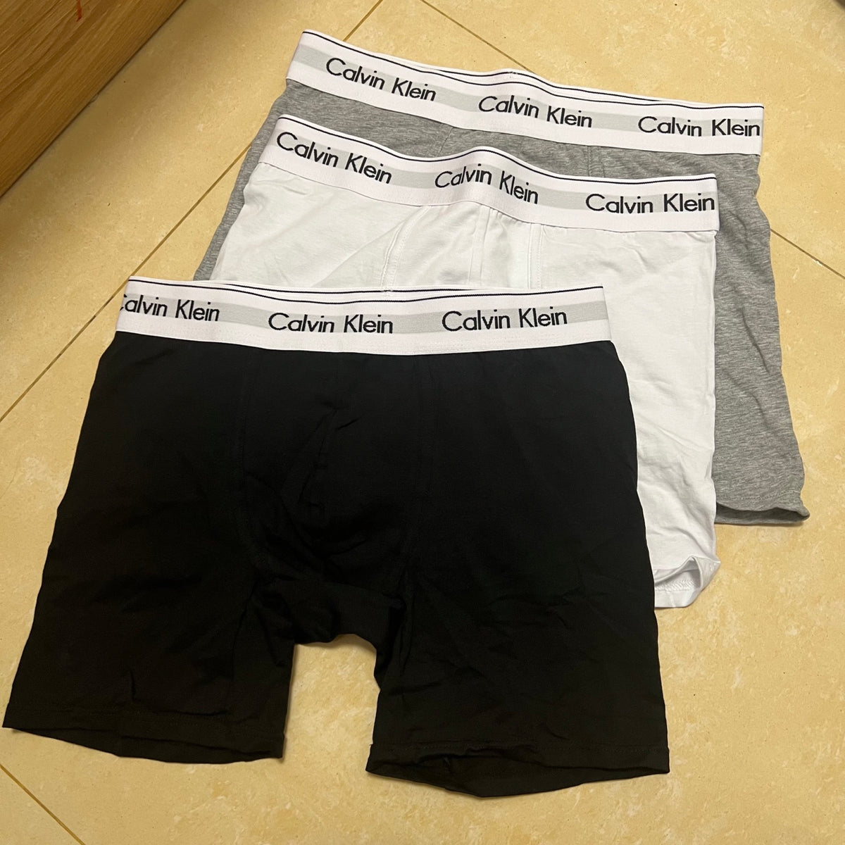 Calvin Klein Black White Waistband Long-Leg Boxer Briefs, image 4