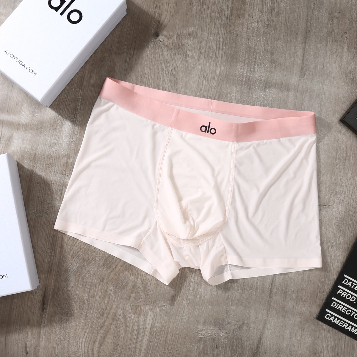 Alo Pink Grey White Pale Waist Bands Boxer Briefs, image 8