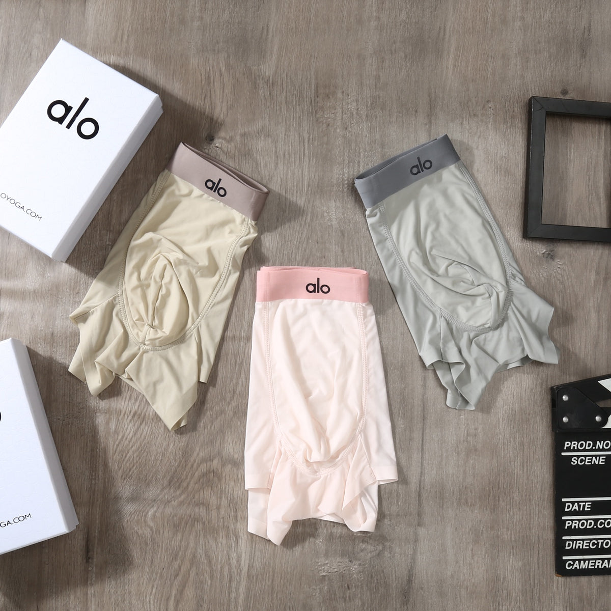 Alo Pink Grey White Pale Waist Bands Boxer Briefs, image 6