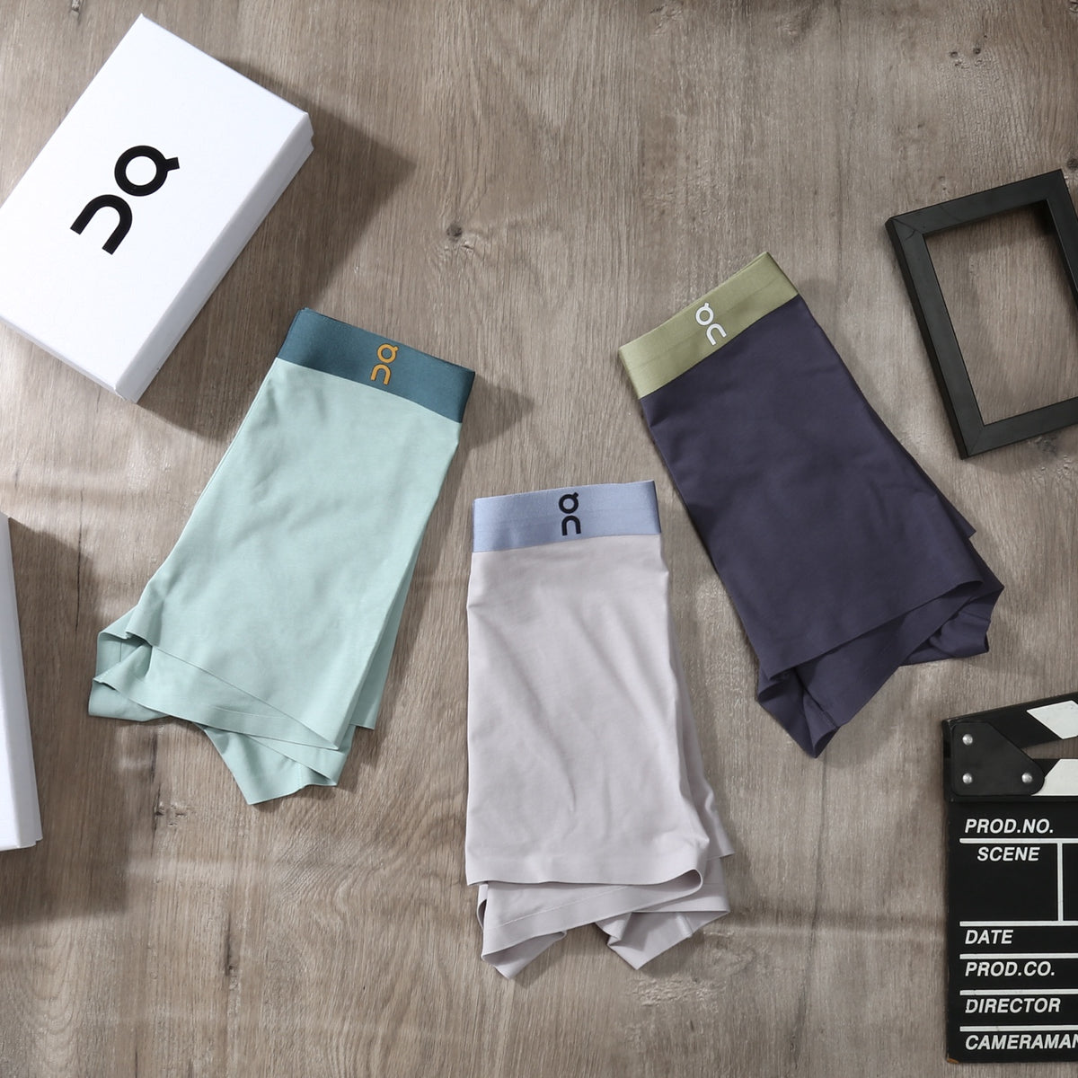 On White Blue Green Pale Waist Boxer Briefs, image 6