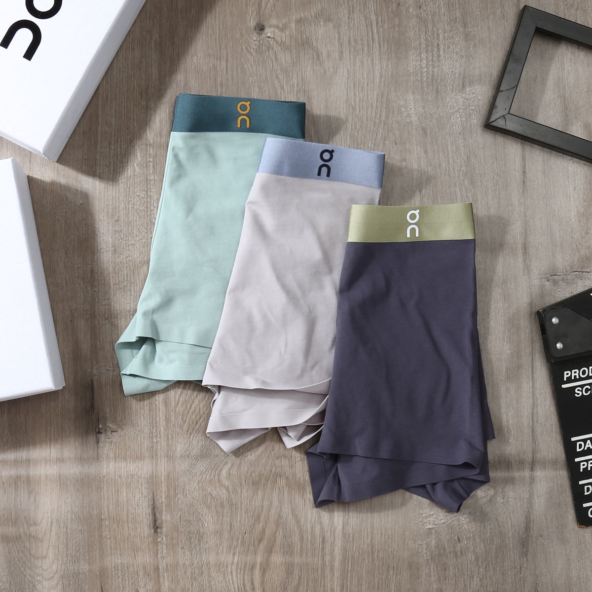 On White Blue Green Pale Waist Boxer Briefs, image 5