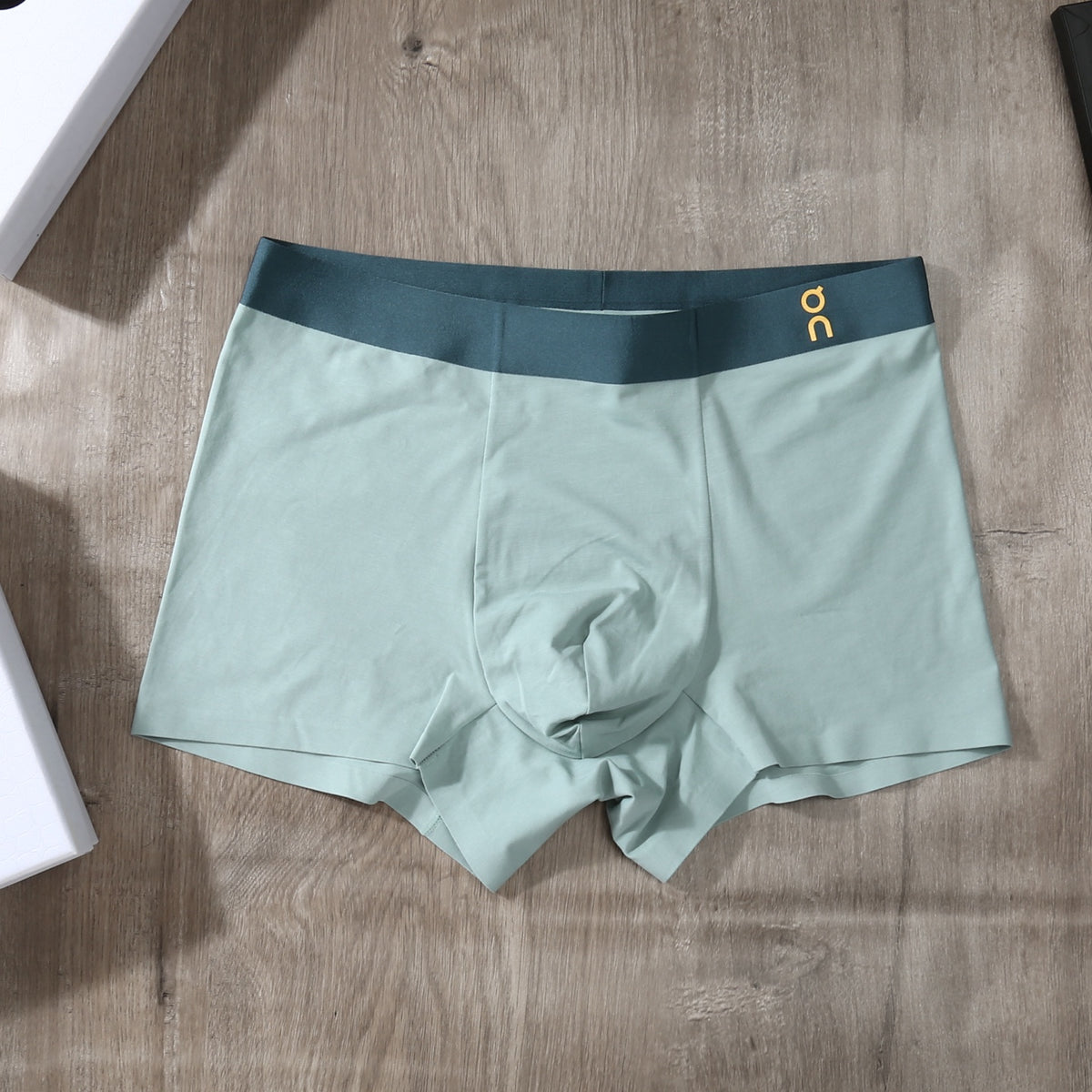 On White Blue Green Pale Waist Boxer Briefs, image 8