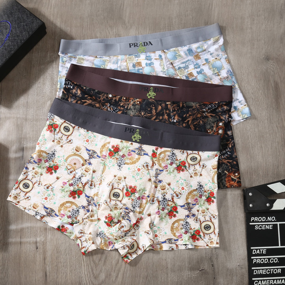 Prada Bright Landscape Print Assortment Boxer Briefs, image 4