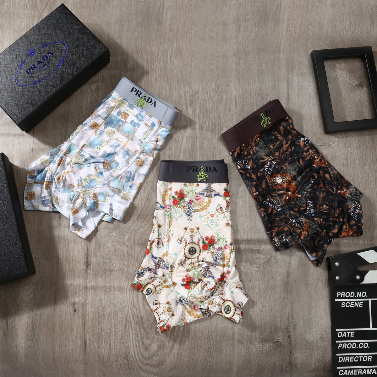 Prada Bright Landscape Print Assortment Boxer Briefs, image 6