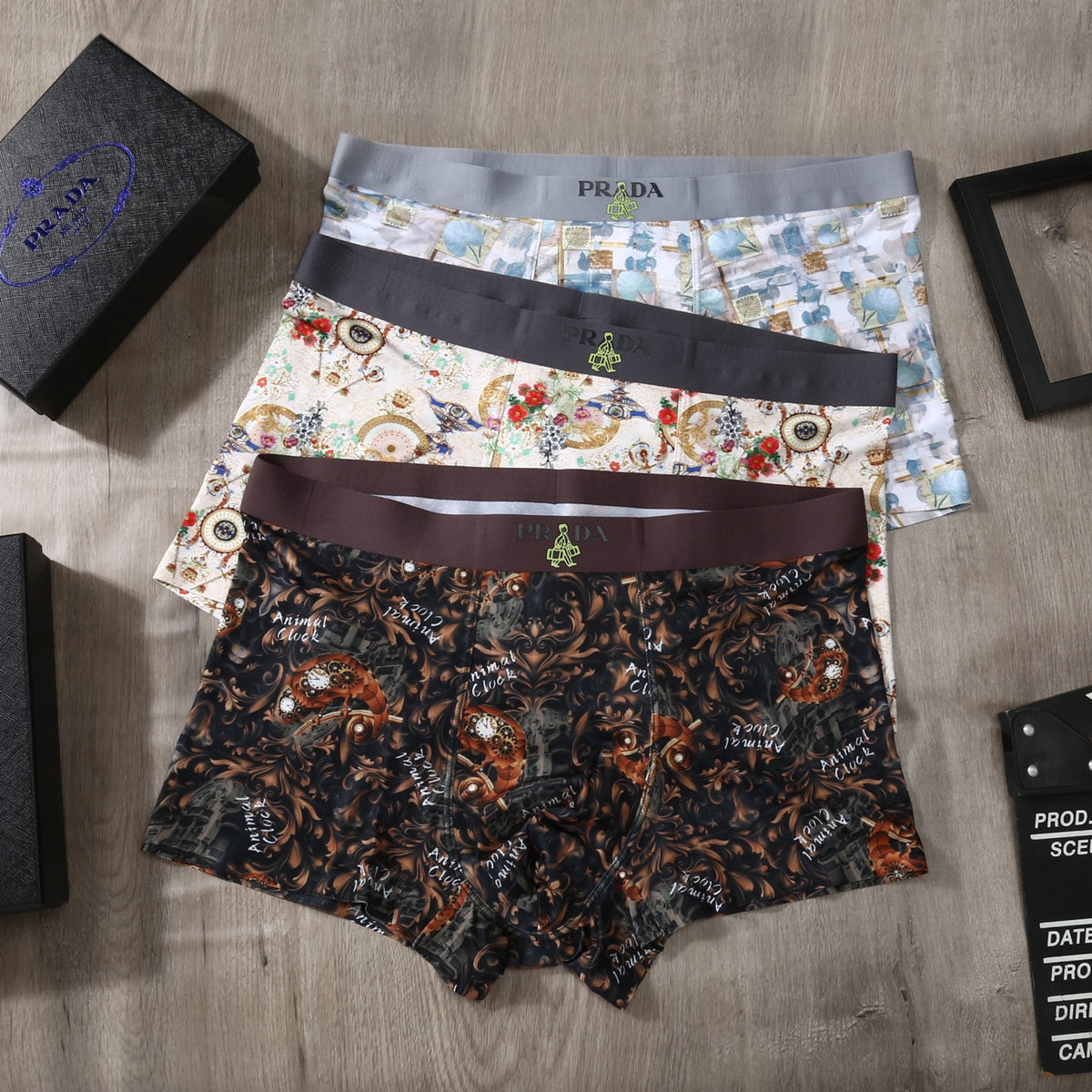 Prada Bright Landscape Print Assortment Boxer Briefs, image 3