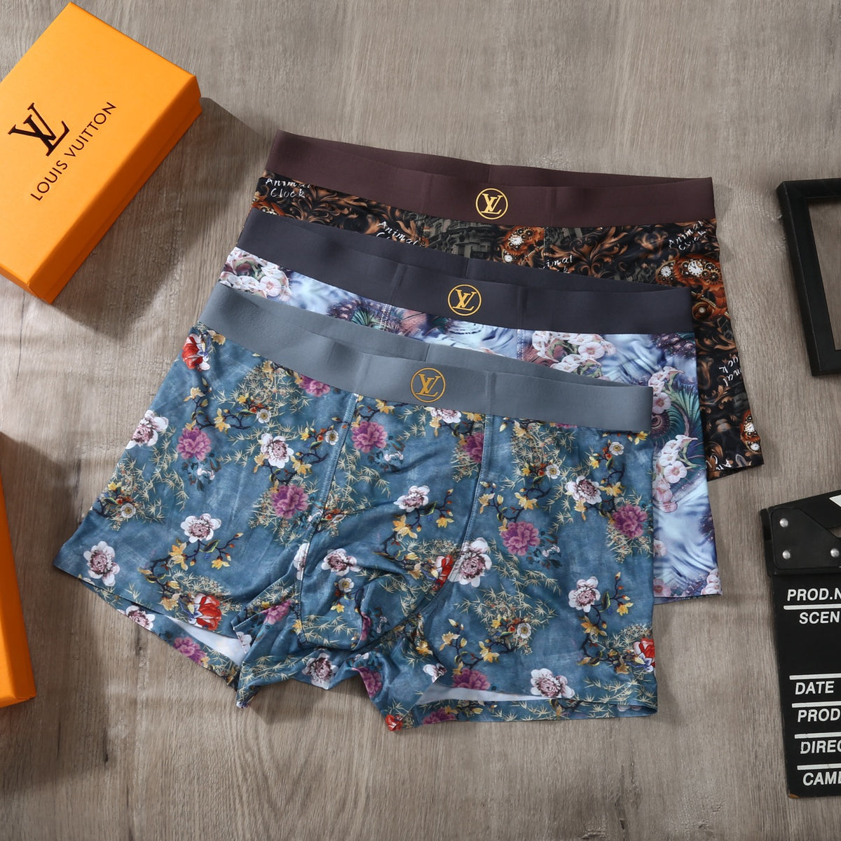 Louis Vuitton Blue Purple Dense Landscape Print Boxer Briefs, image 2