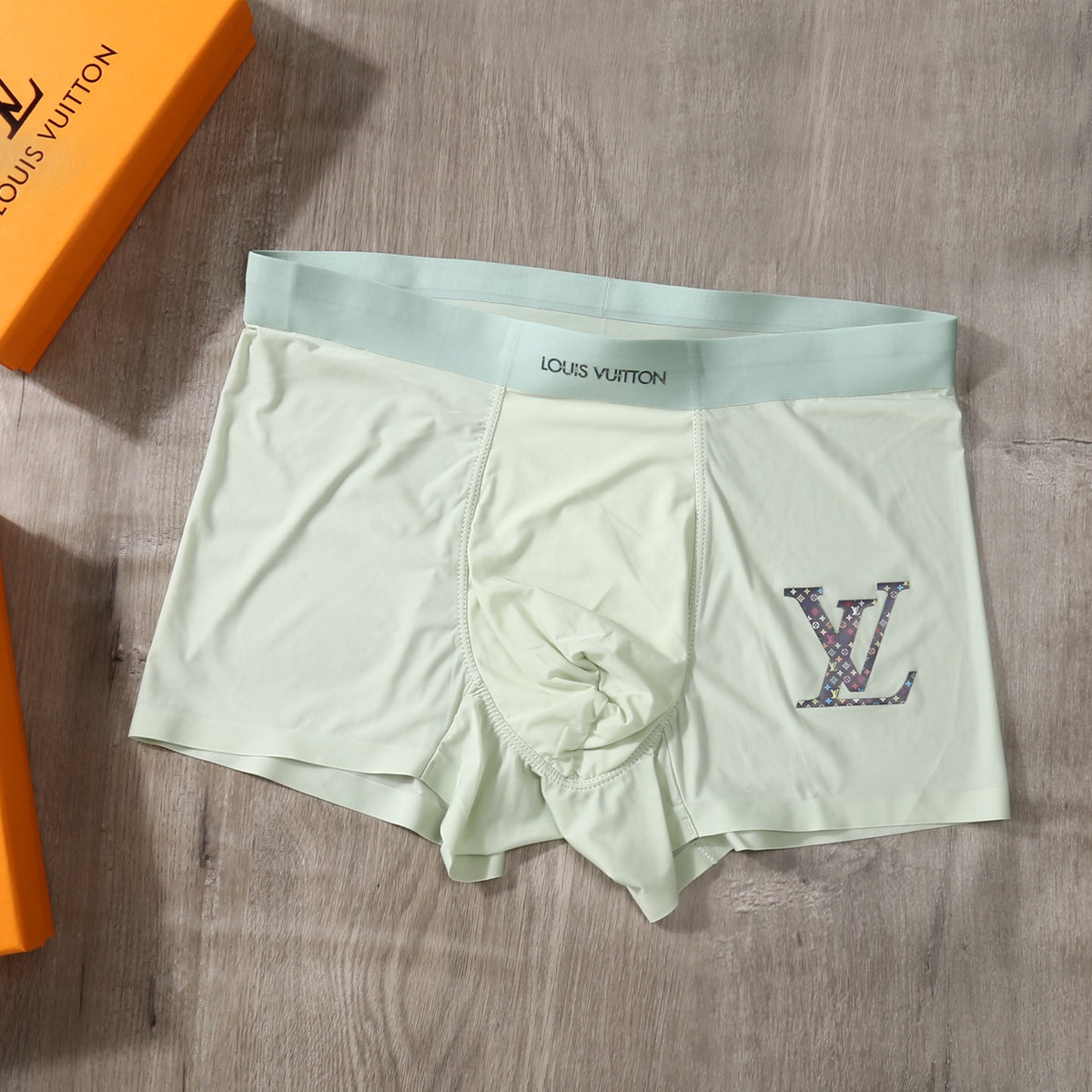 Louis Vuitton Mint Grey White Large Monogram Boxer Briefs, image 8