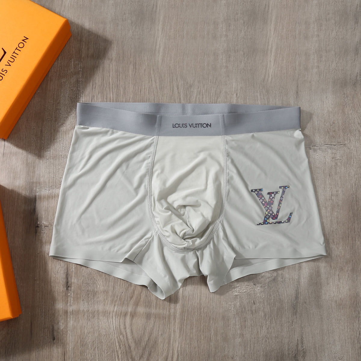 Louis Vuitton Mint Grey White Large Monogram Boxer Briefs, image 7