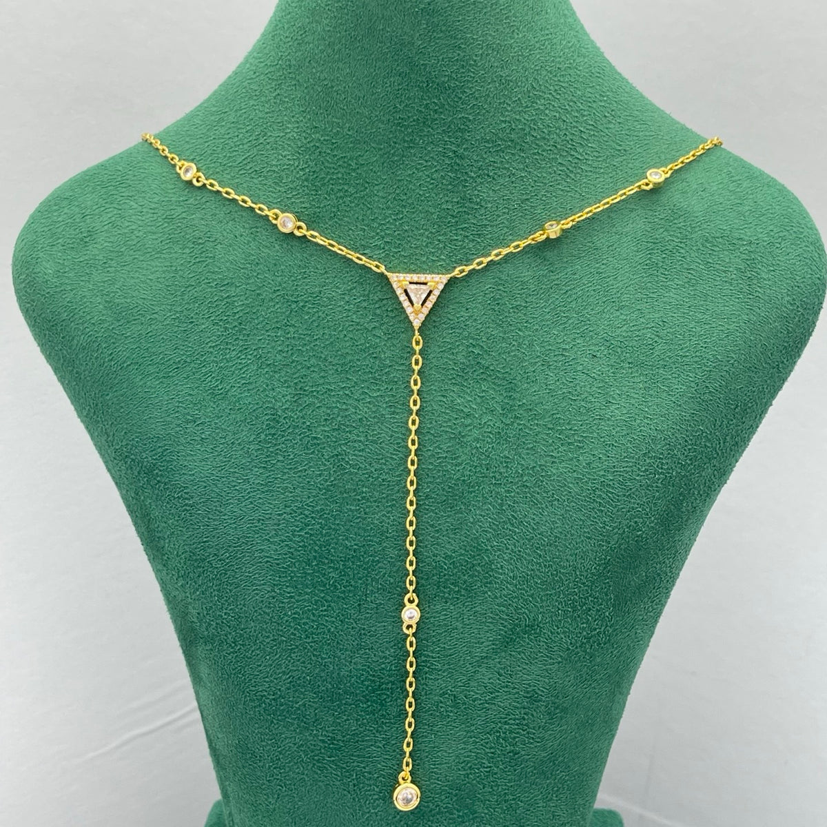 Messika Triangle Y-Drop necklace in Gold Tone, main view
