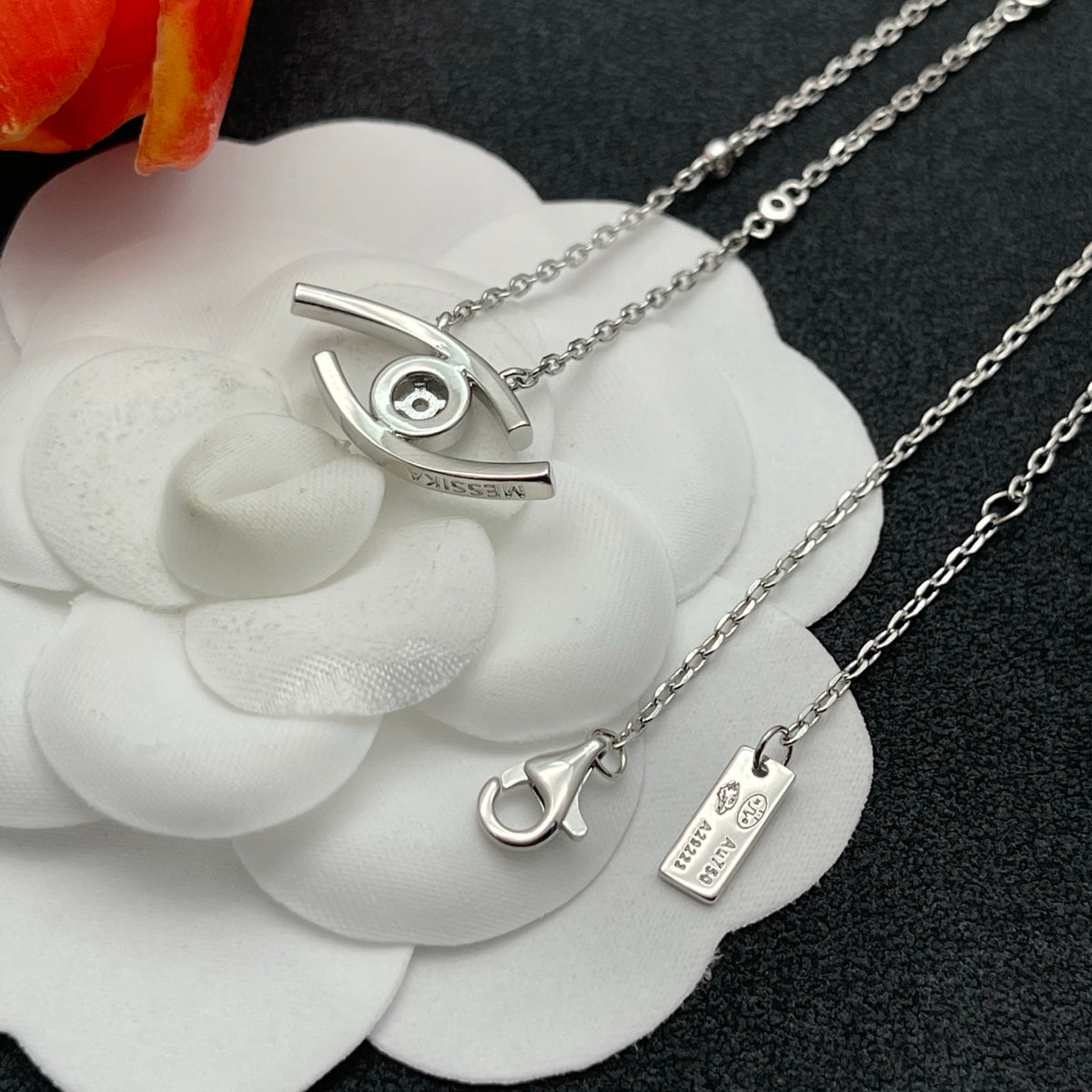 Messika Eye Motif Pendant necklace in Silver Tone, detail view 7