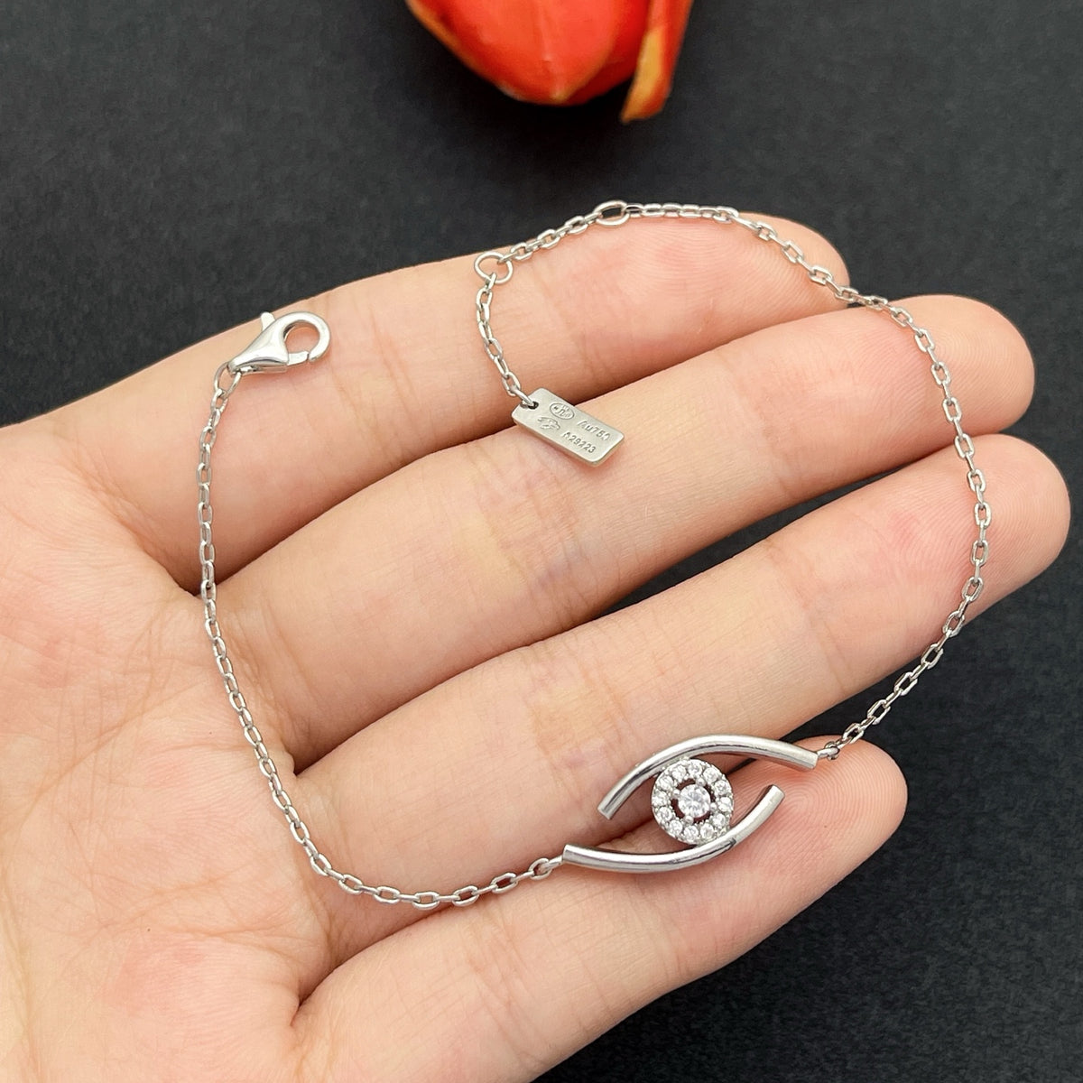 Messika Eye Motif Chain bracelet in Silver Tone, main view