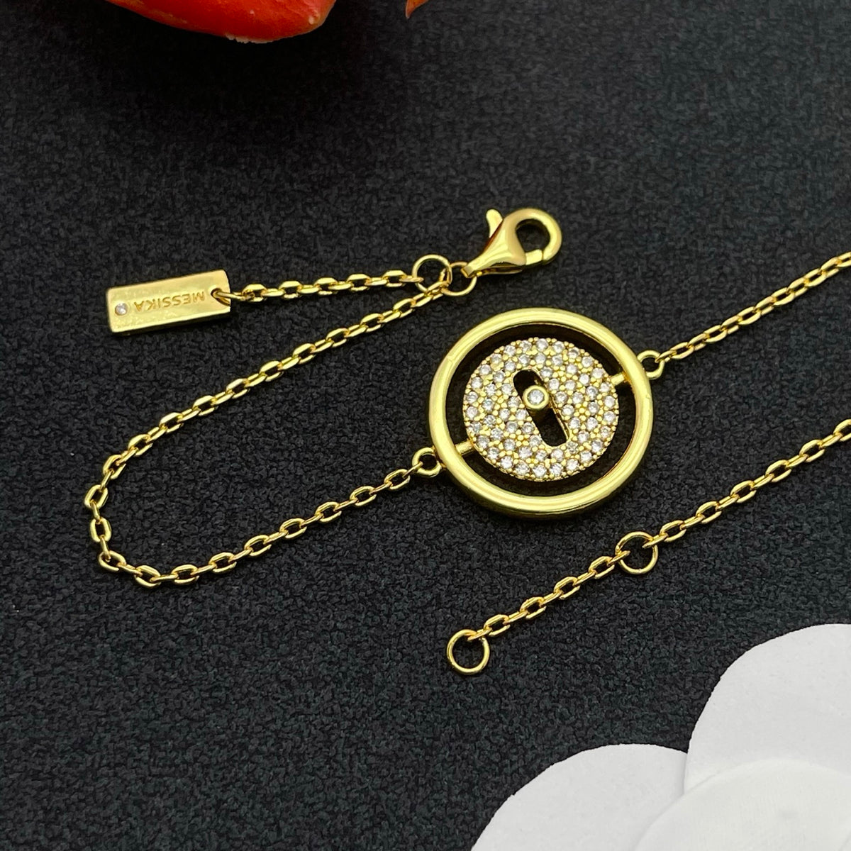 Messika Open Circle Bar Chain bracelet in Gold Tone, detail view 13