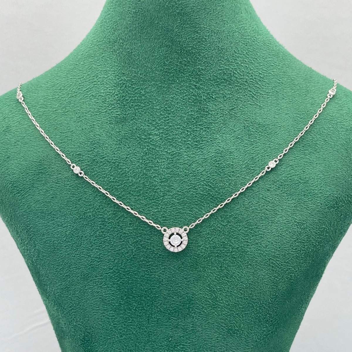 Messika Sunburst Halo Pendant necklace in Silver Tone, main view
