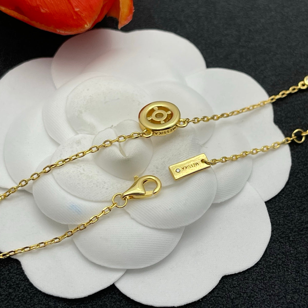 Messika Sunburst Halo Pendant necklace in Gold Tone, detail view 7