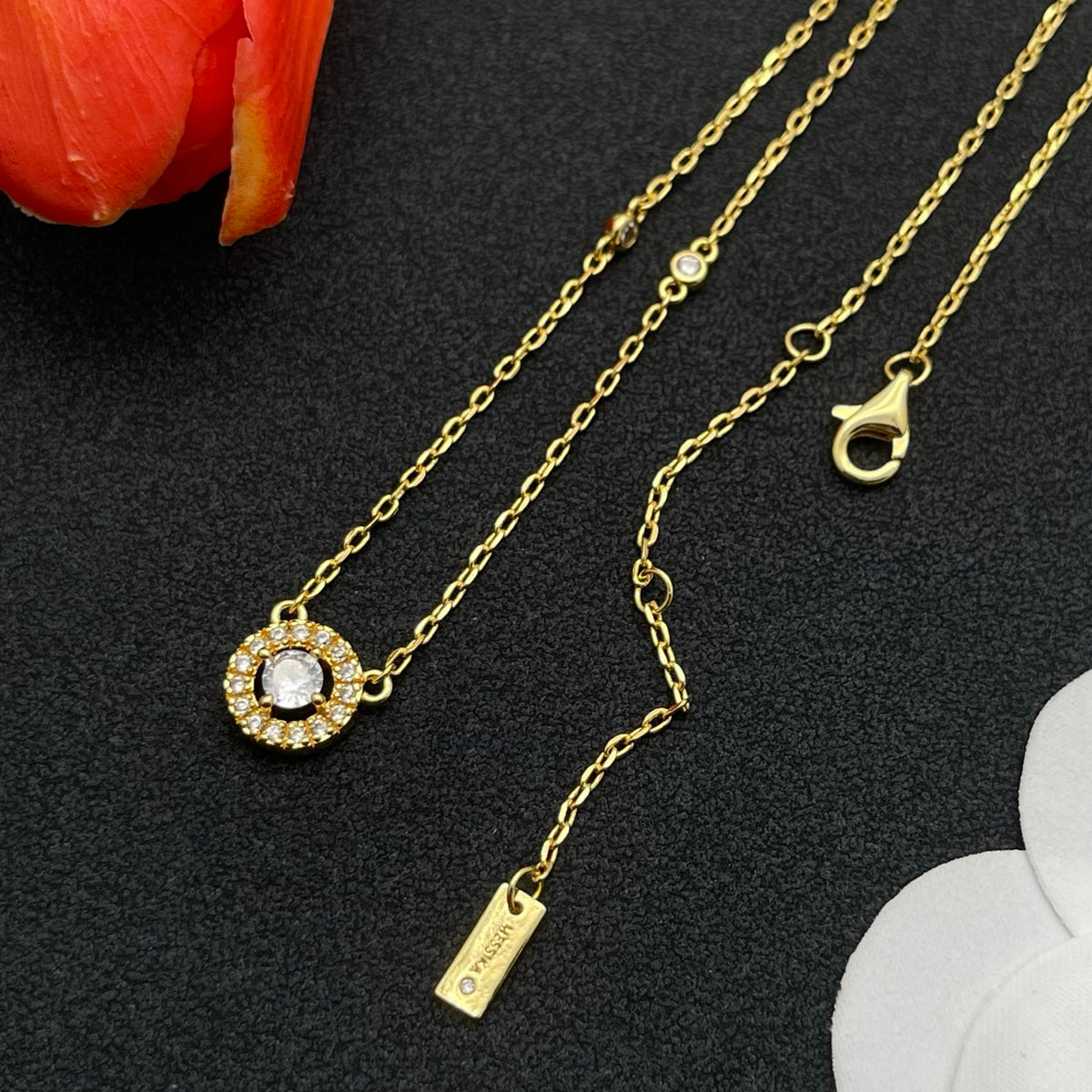 Messika Sunburst Halo Pendant necklace in Gold Tone, detail view 5