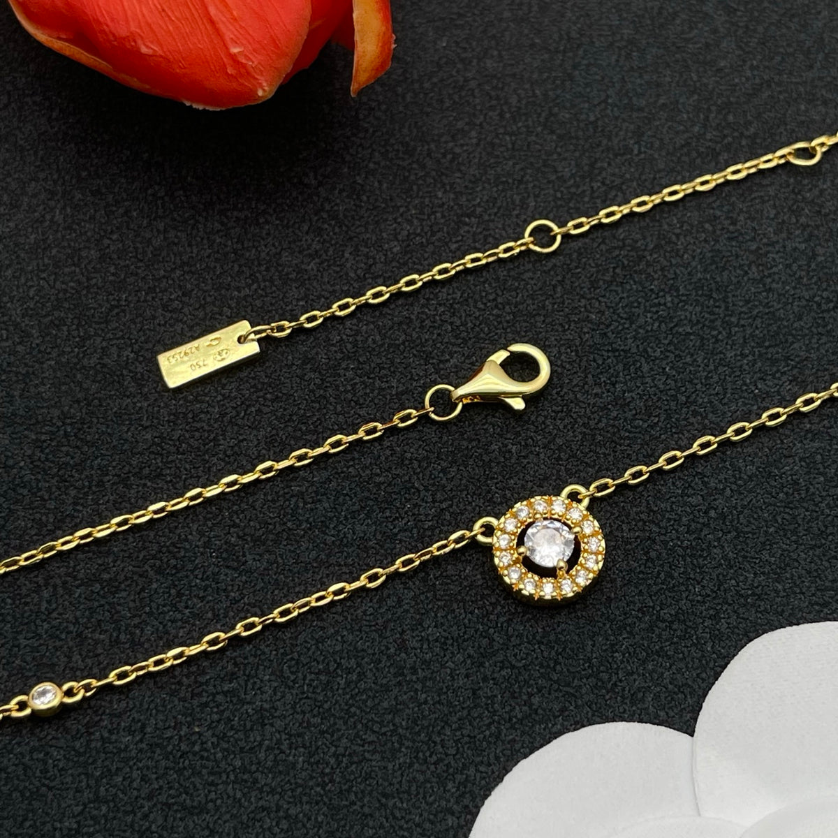 Messika Sunburst Halo Pendant necklace in Gold Tone, detail view 6