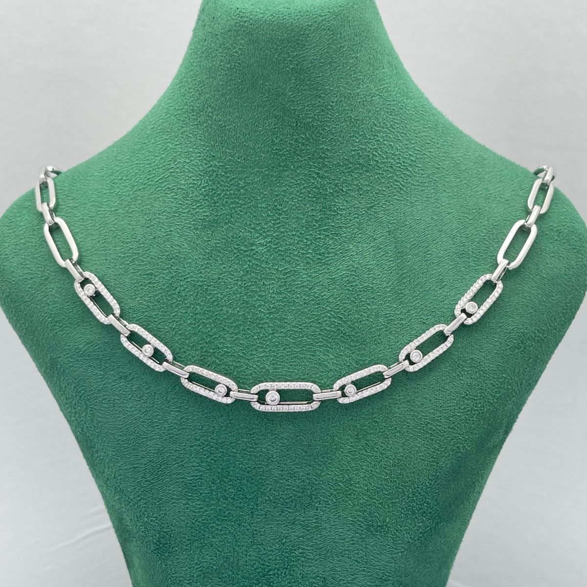 Messika Sculpted Link Chain necklace in Silver Tone, main view