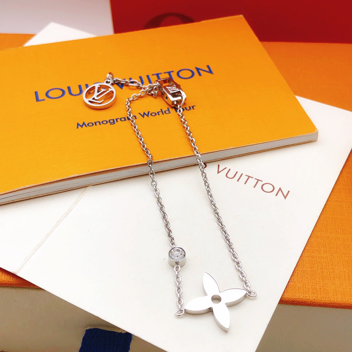 Louis Vuitton Crystal Silver-Tone Bracelet – Style 05 - image 2
