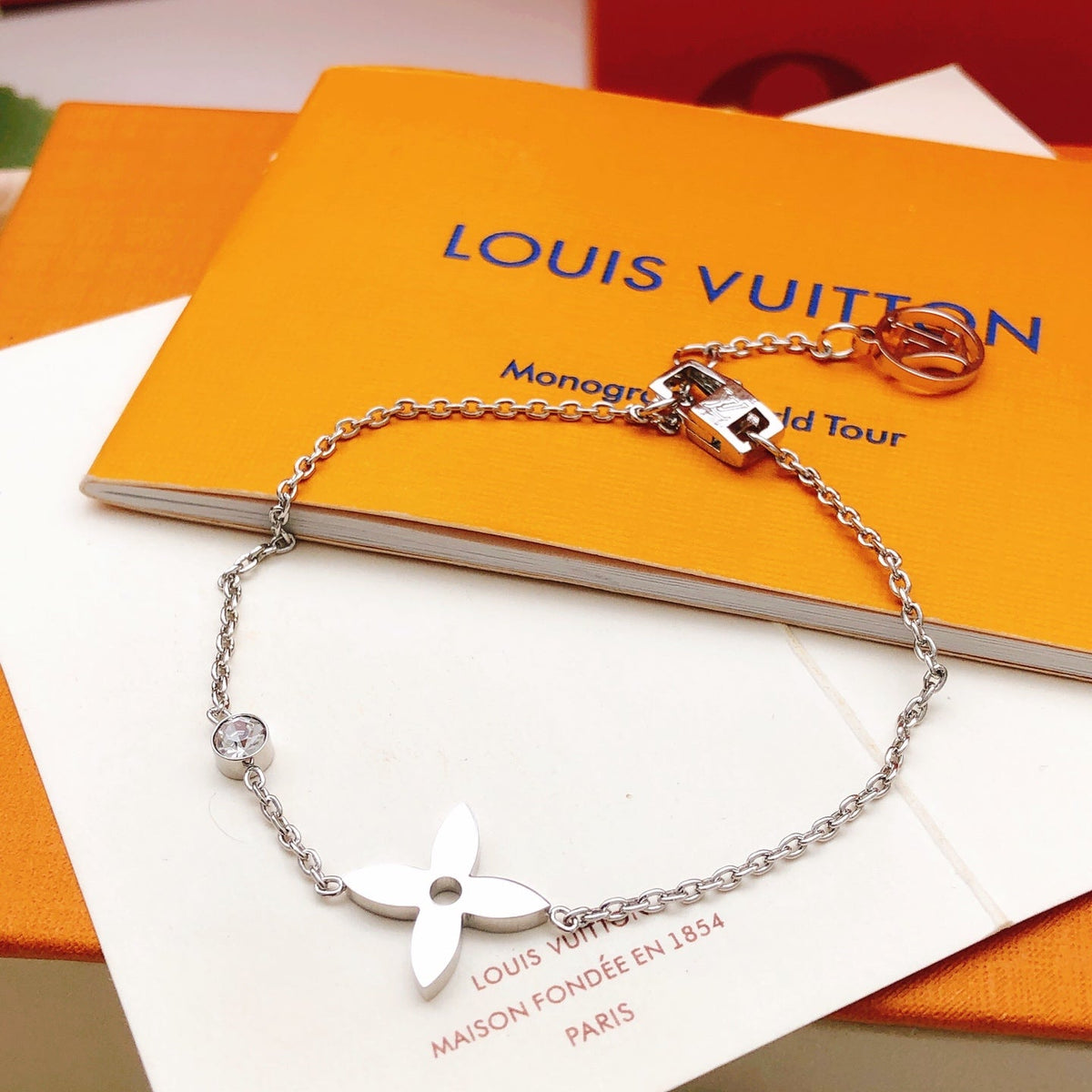 Louis Vuitton Crystal Silver-Tone Bracelet – Style 05 - image 3
