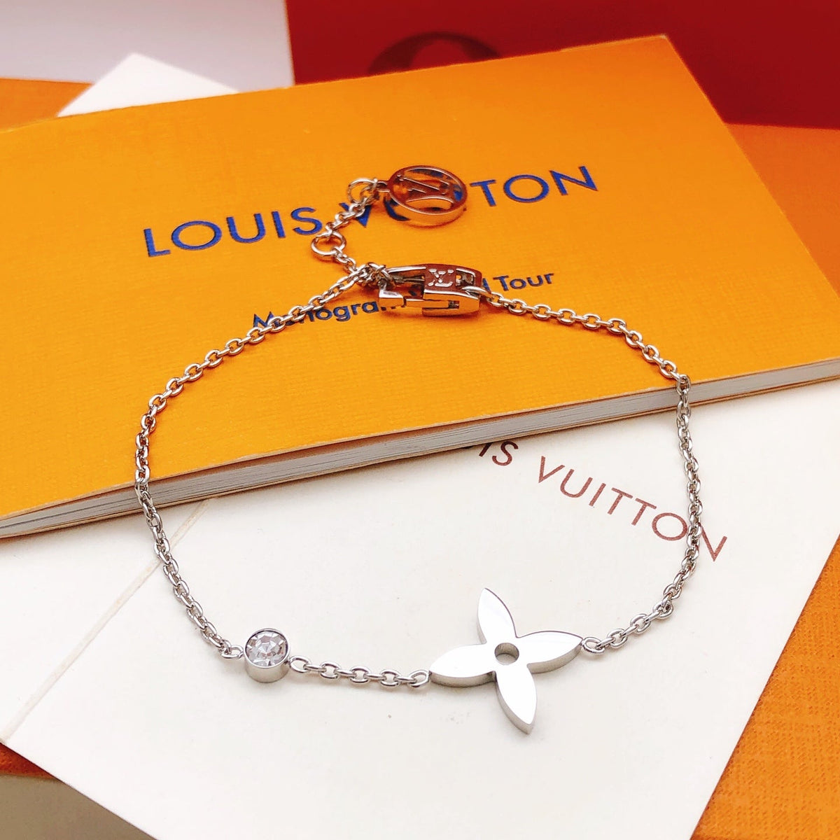 Louis Vuitton Crystal Silver-Tone Bracelet – Style 05 - image 1